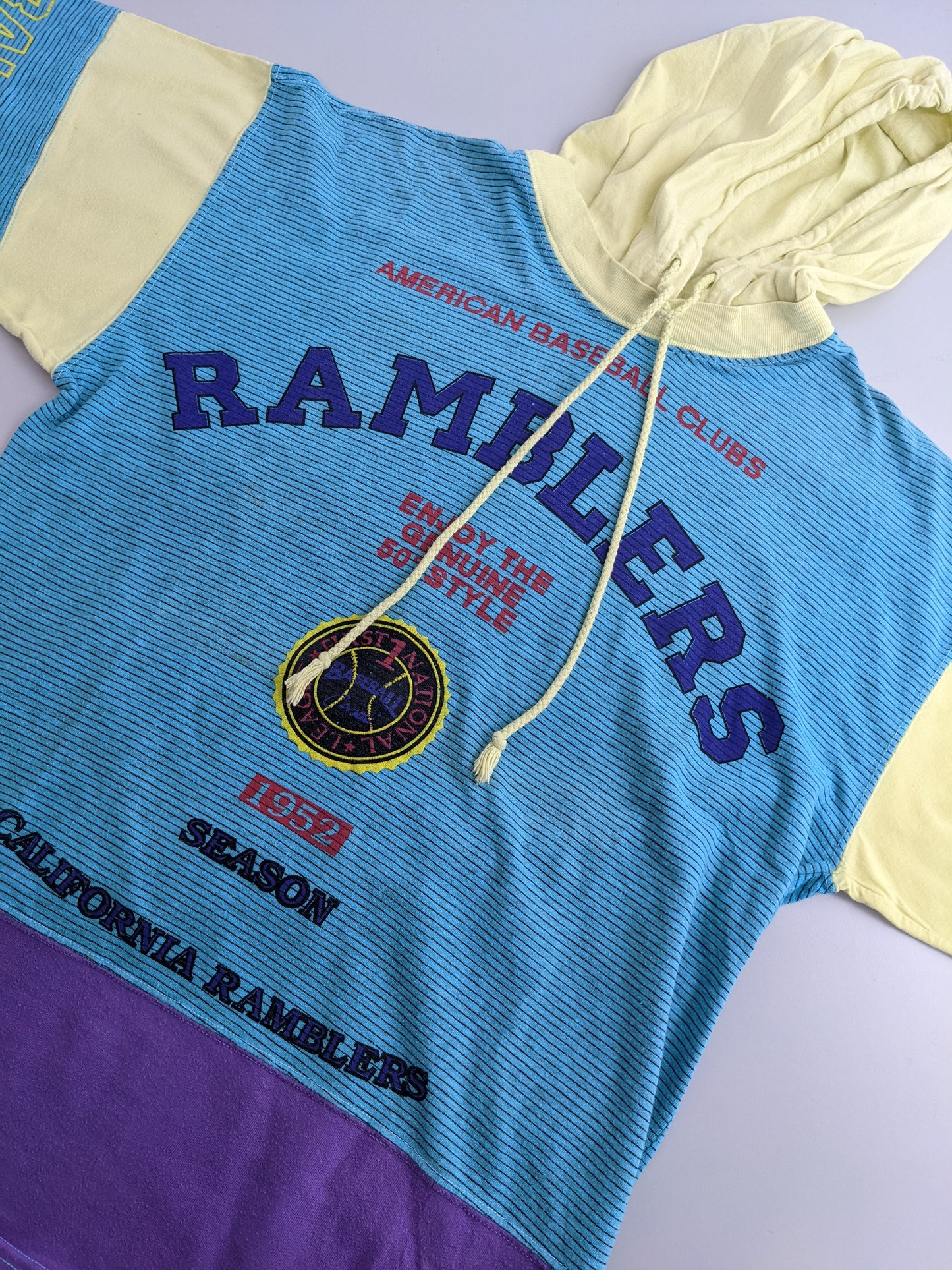 80s Unbranded T-Shirt Blue Yellow S/M