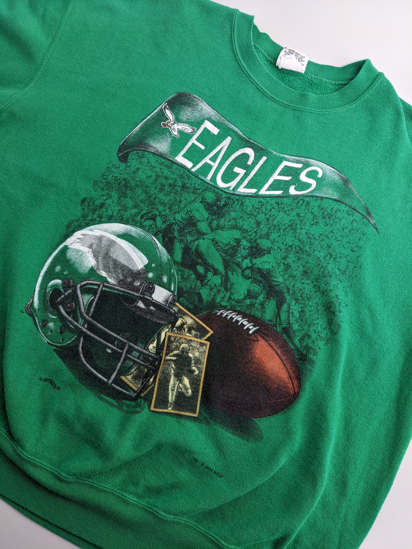 90s Nutmeg Mills Philadelphia Eagles NFL Sweatshirt Green XL