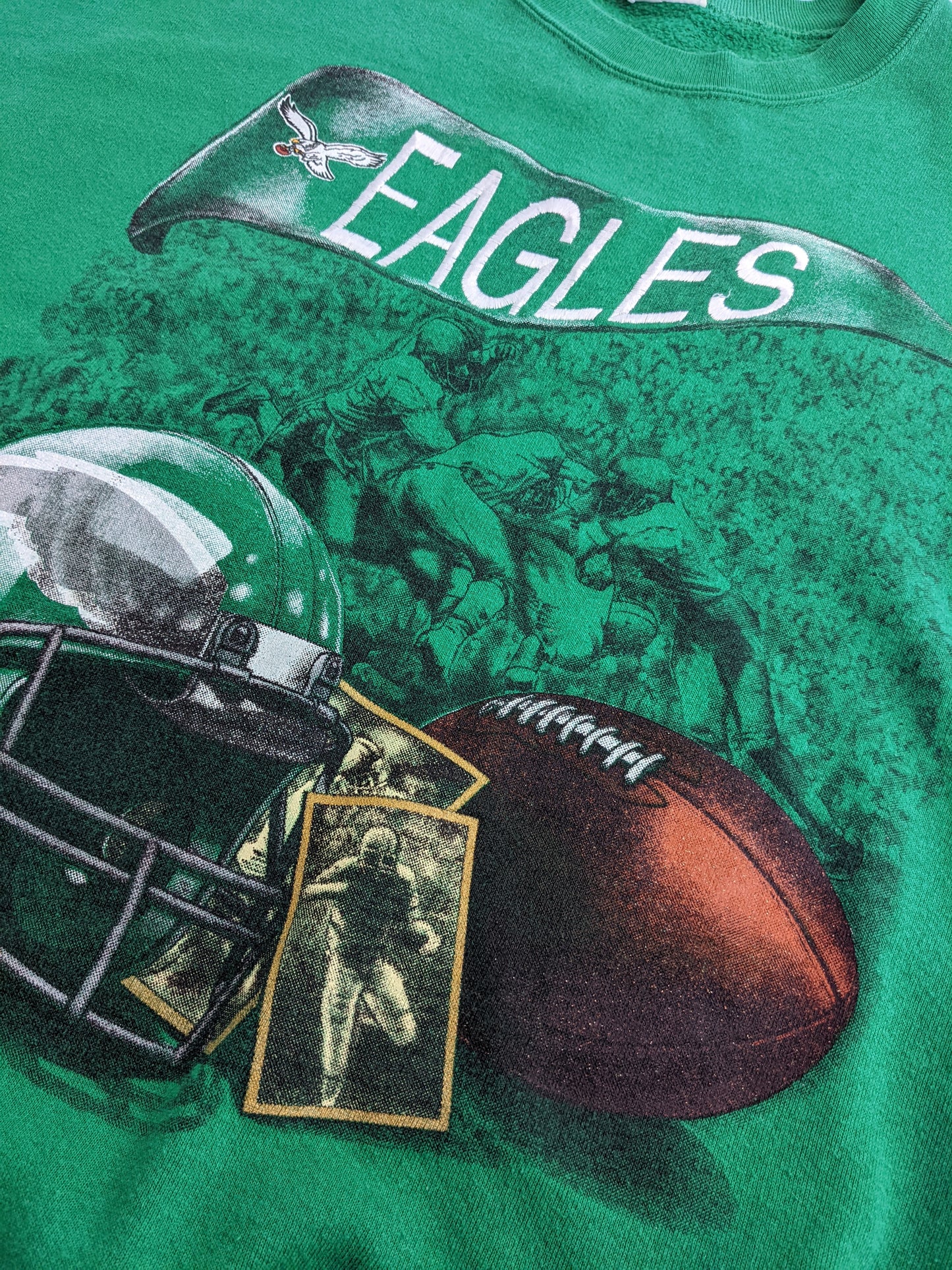 90s Nutmeg Mills Philadelphia Eagles NFL Sweatshirt Green XL