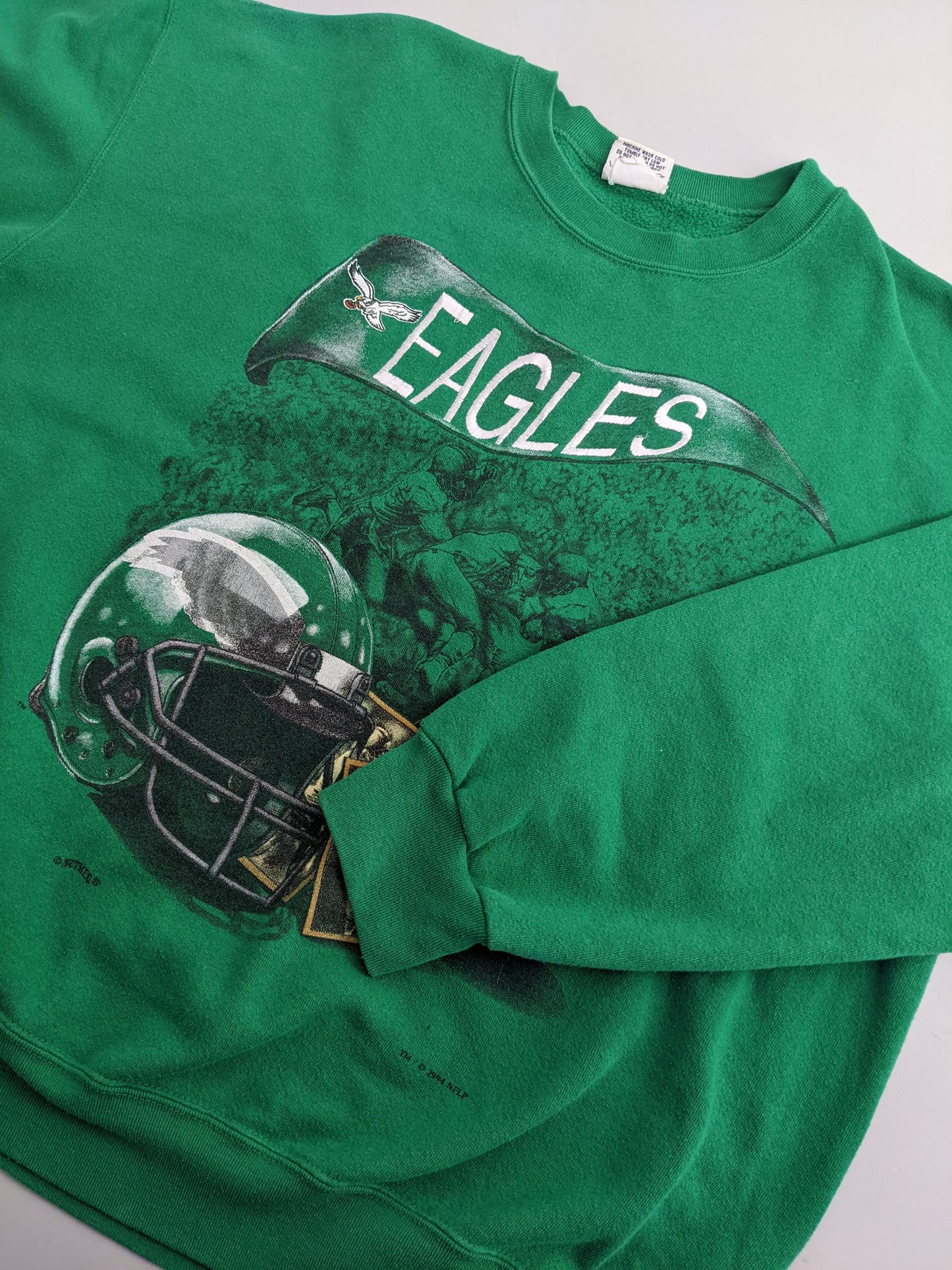 90s Nutmeg Mills Philadelphia Eagles NFL Sweatshirt Green XL