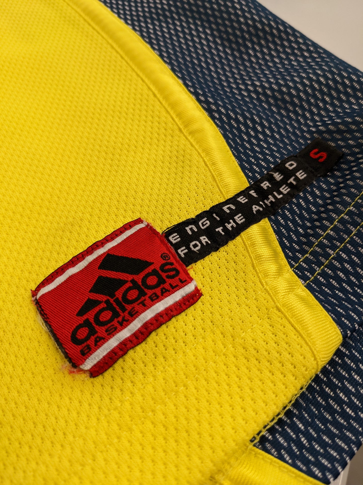 90s Adidas Basketball Longsleeve Yellow Blue S