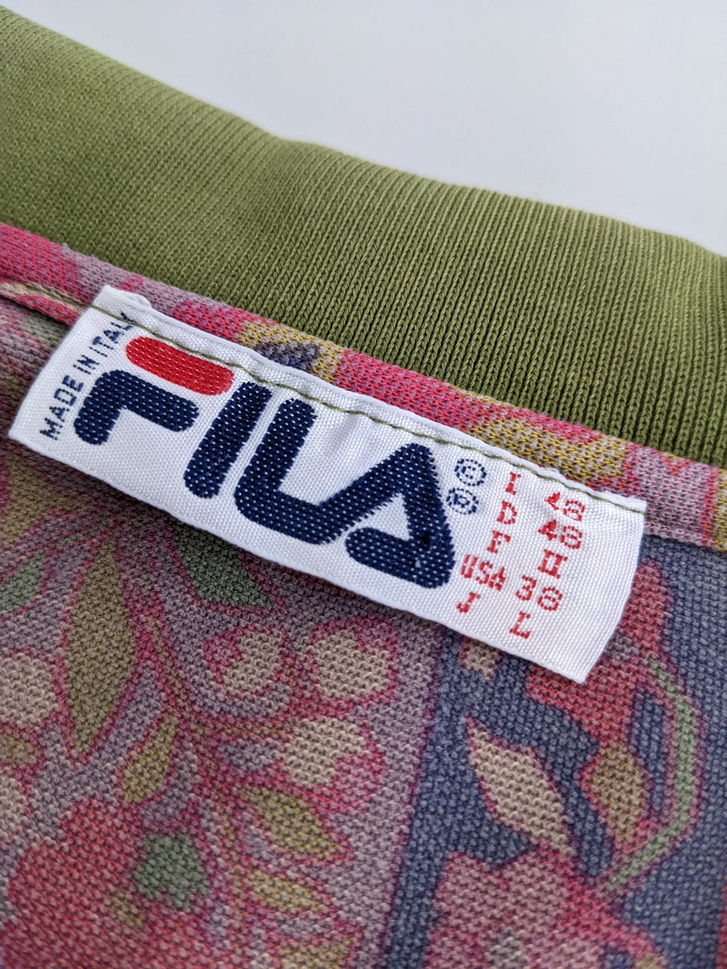 90s Fila Poloshirt Red Khaki S/M