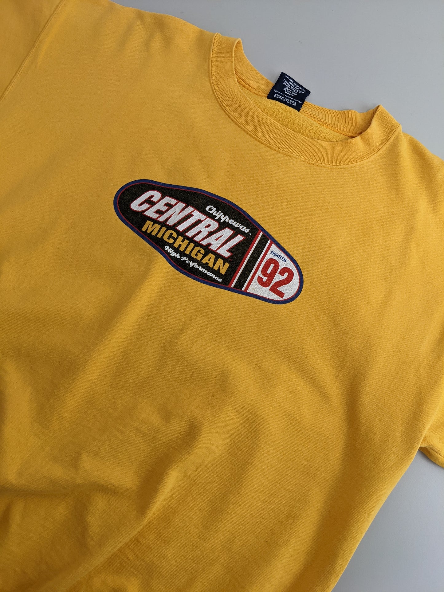 90s Jones & Mitchell Central Michigan Sweatshirt Yellow L