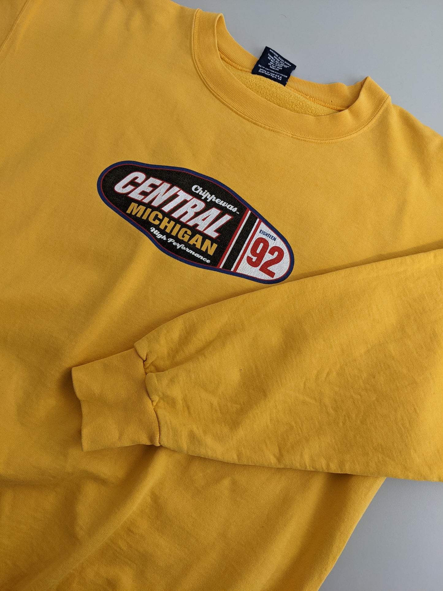 90s Jones & Mitchell Central Michigan Sweatshirt Yellow L