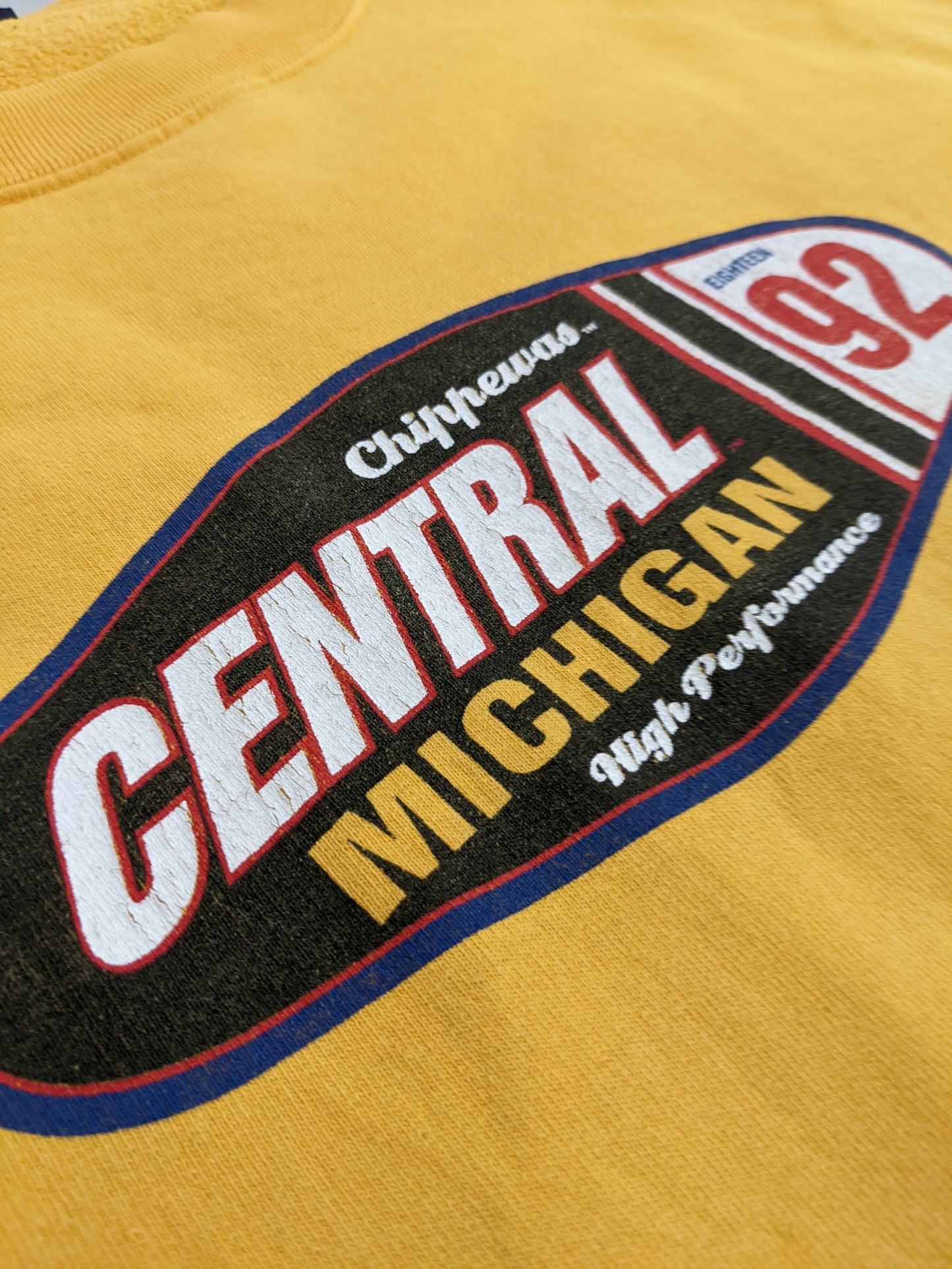 90s Jones & Mitchell Central Michigan Sweatshirt Yellow L