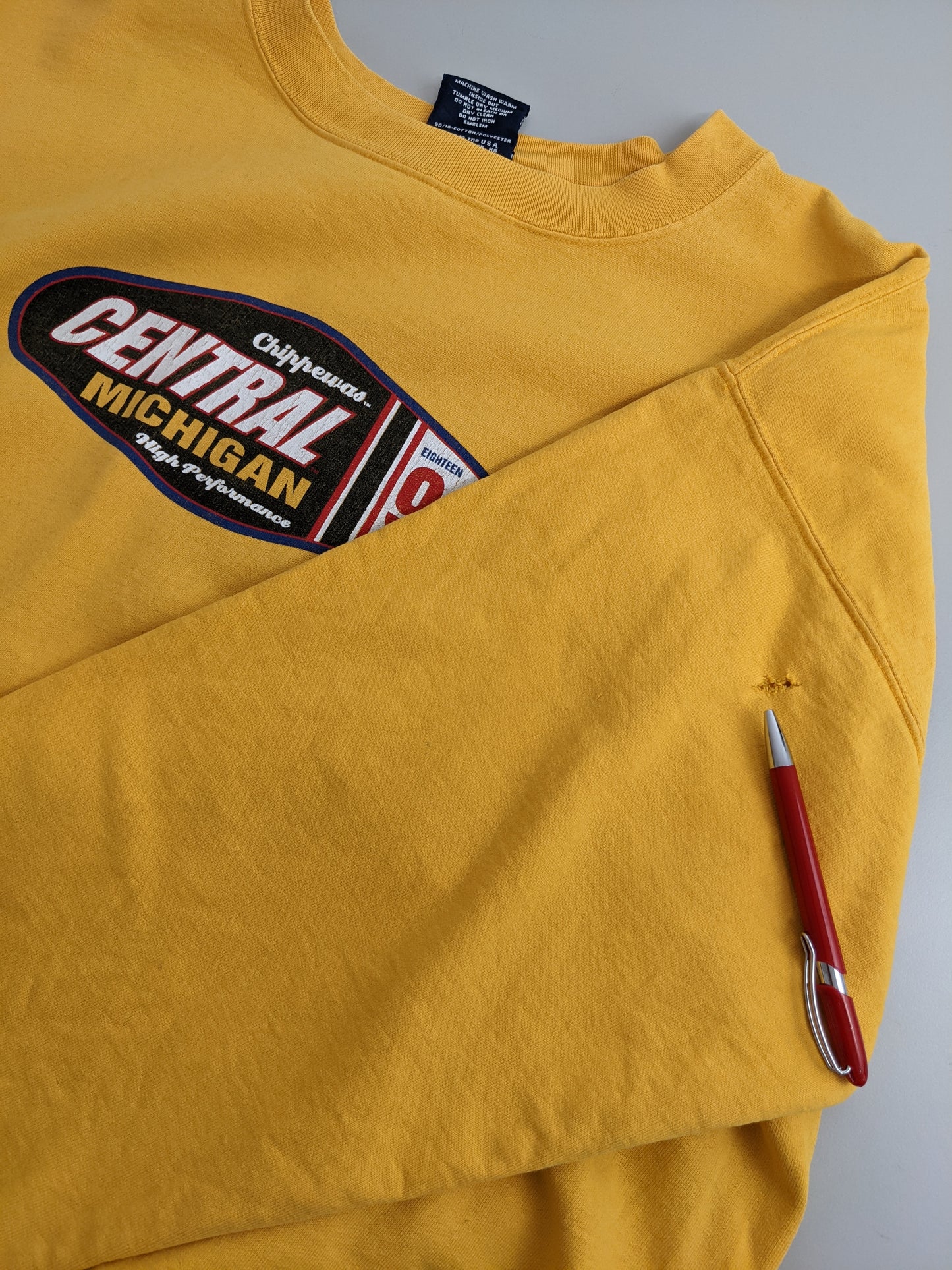90s Jones & Mitchell Central Michigan Sweatshirt Yellow L