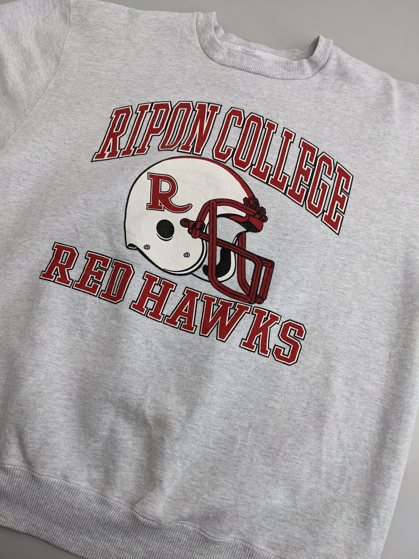 90s Reebok Ripon College Redhawks NCAA Sweatshirt Grey M