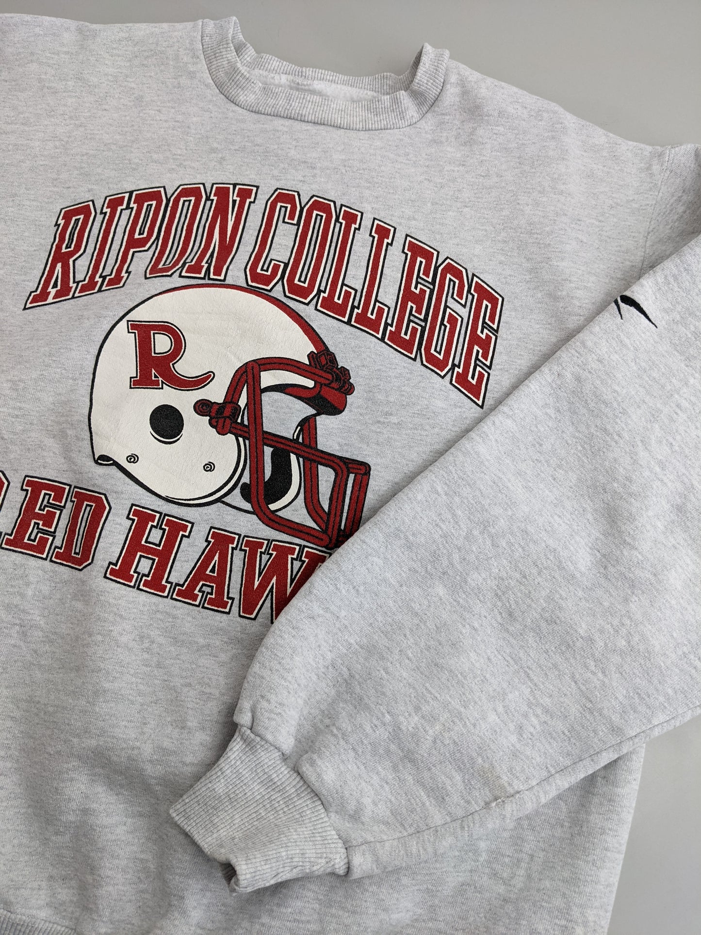 90s Reebok Ripon College Redhawks NCAA Sweatshirt Grey M