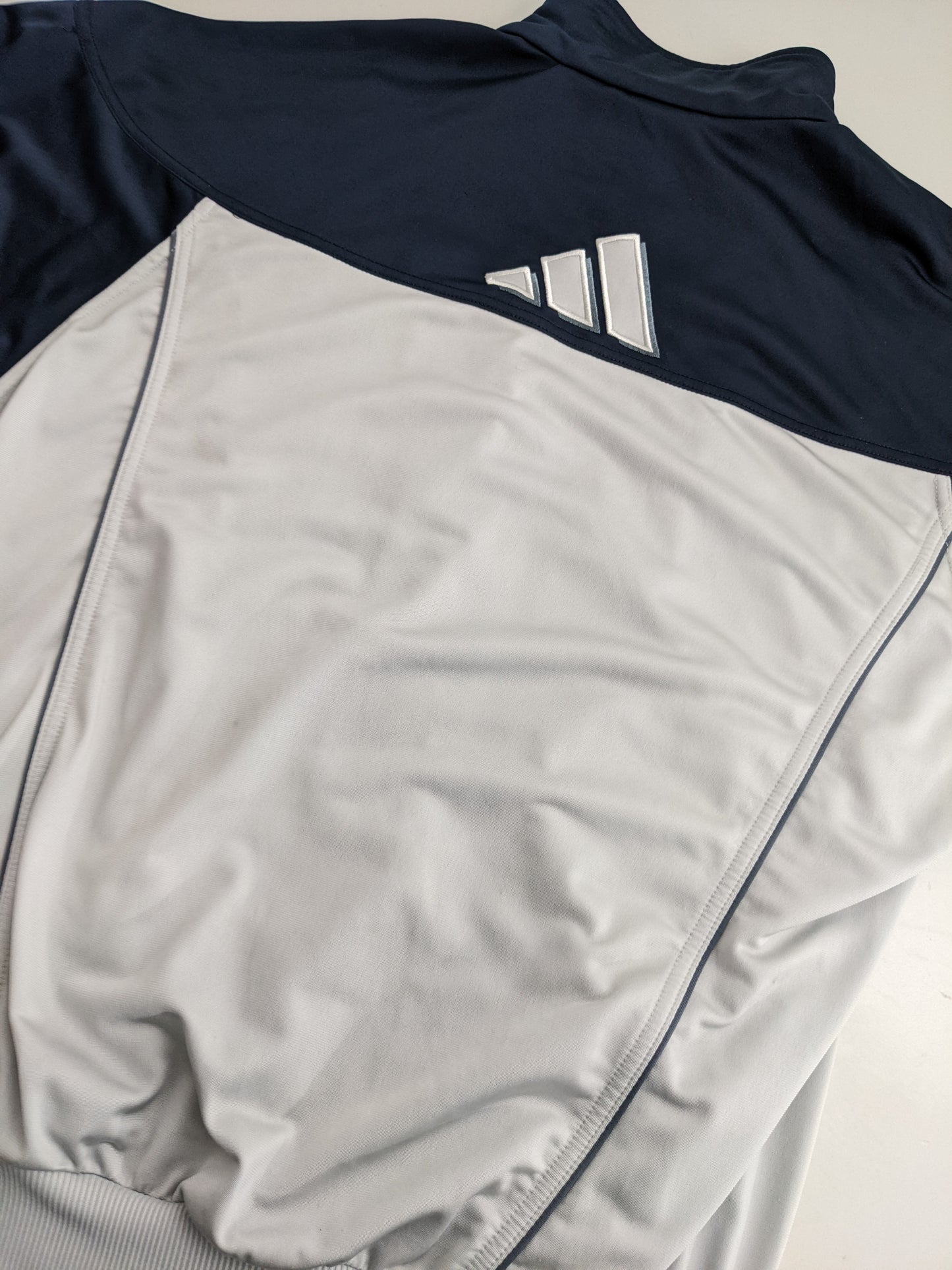 90s Adidas Trackjacket Grey Navy M