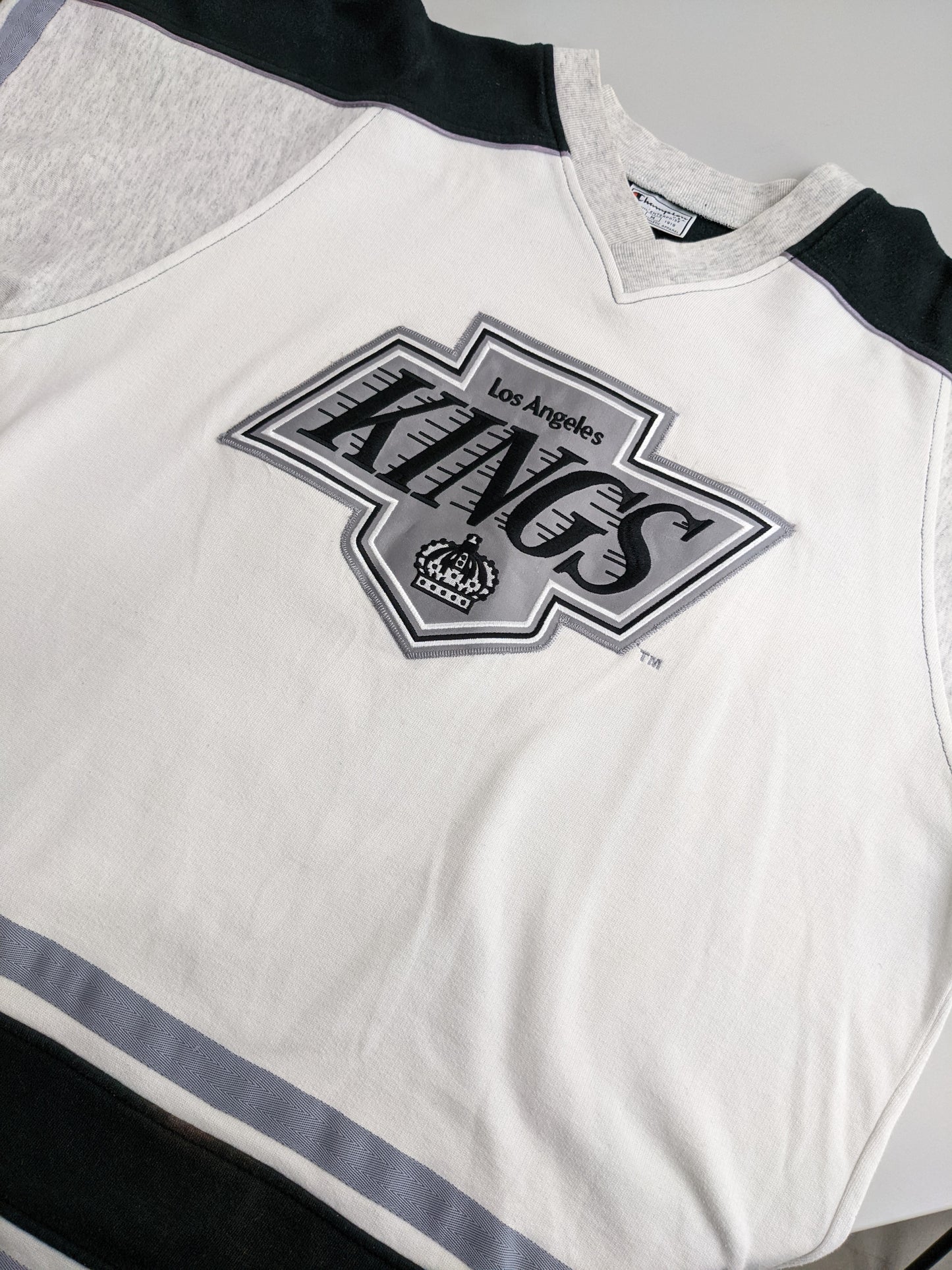 90s Champion L.A. Kings NHL Sweatshirt Grey Black M