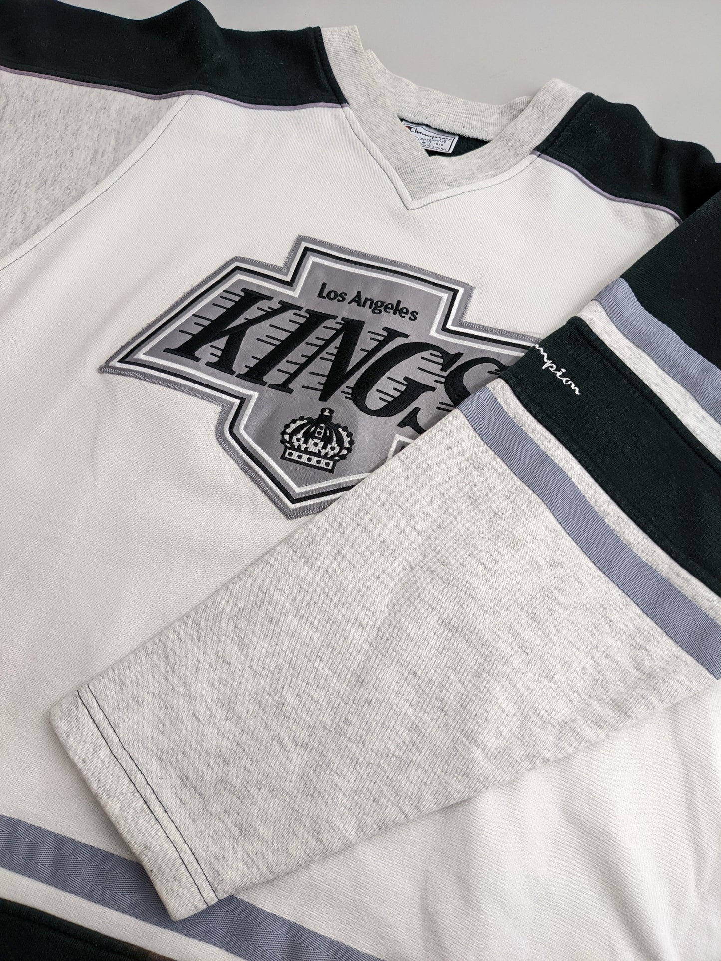 90s Champion L.A. Kings NHL Sweatshirt Grey Black M