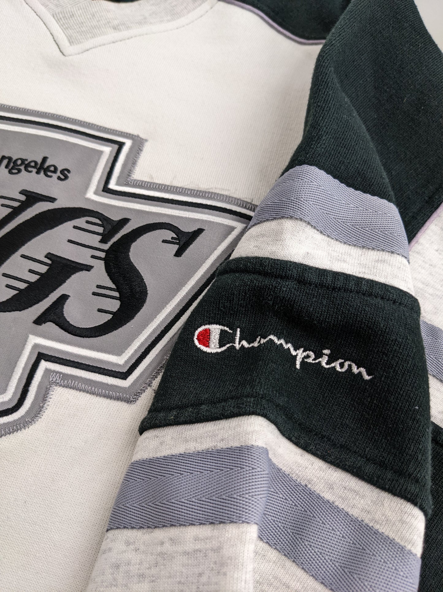 90s Champion L.A. Kings NHL Sweatshirt Grey Black M