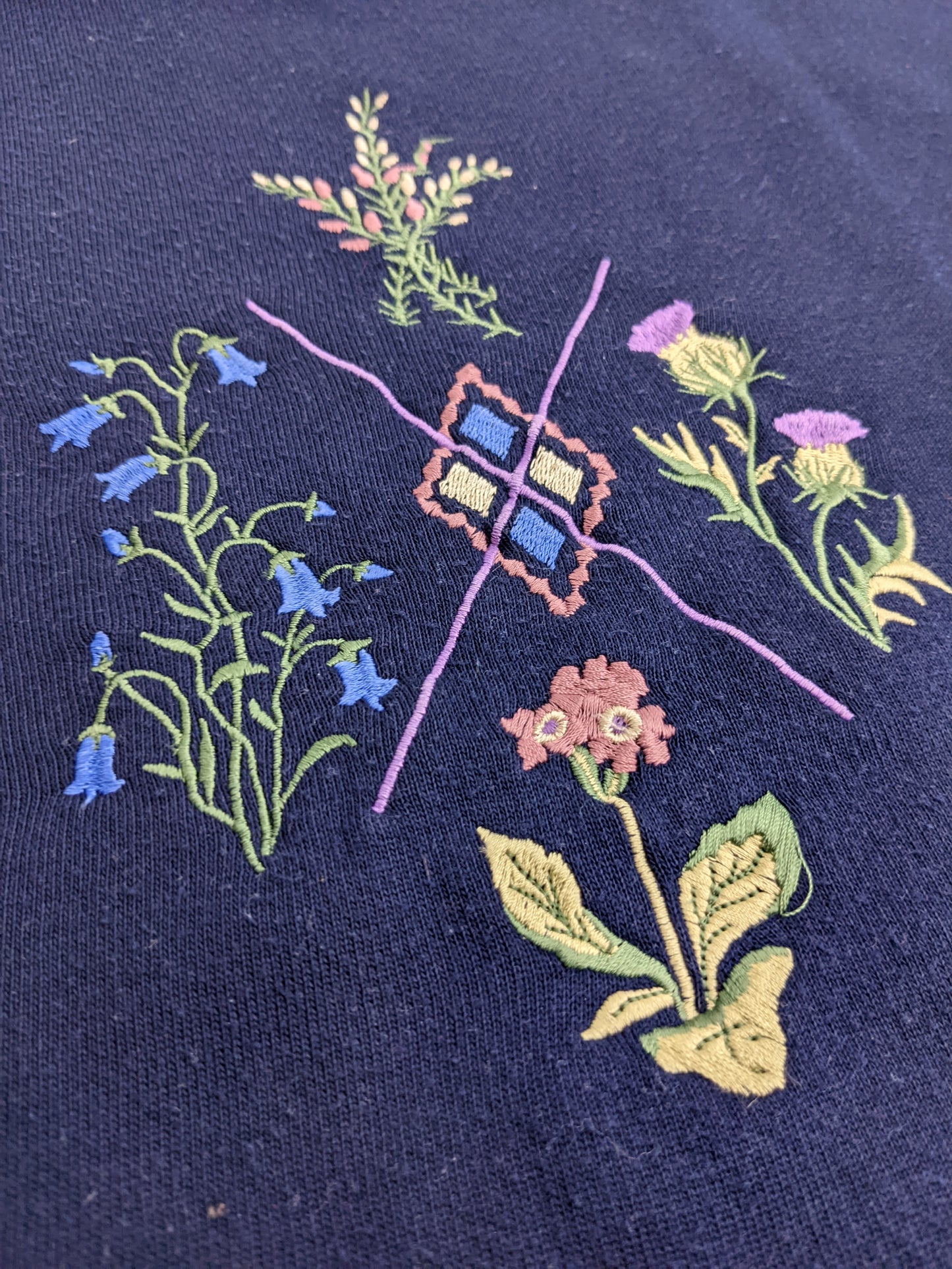90s Unbranded Sweatshirt Navy L
