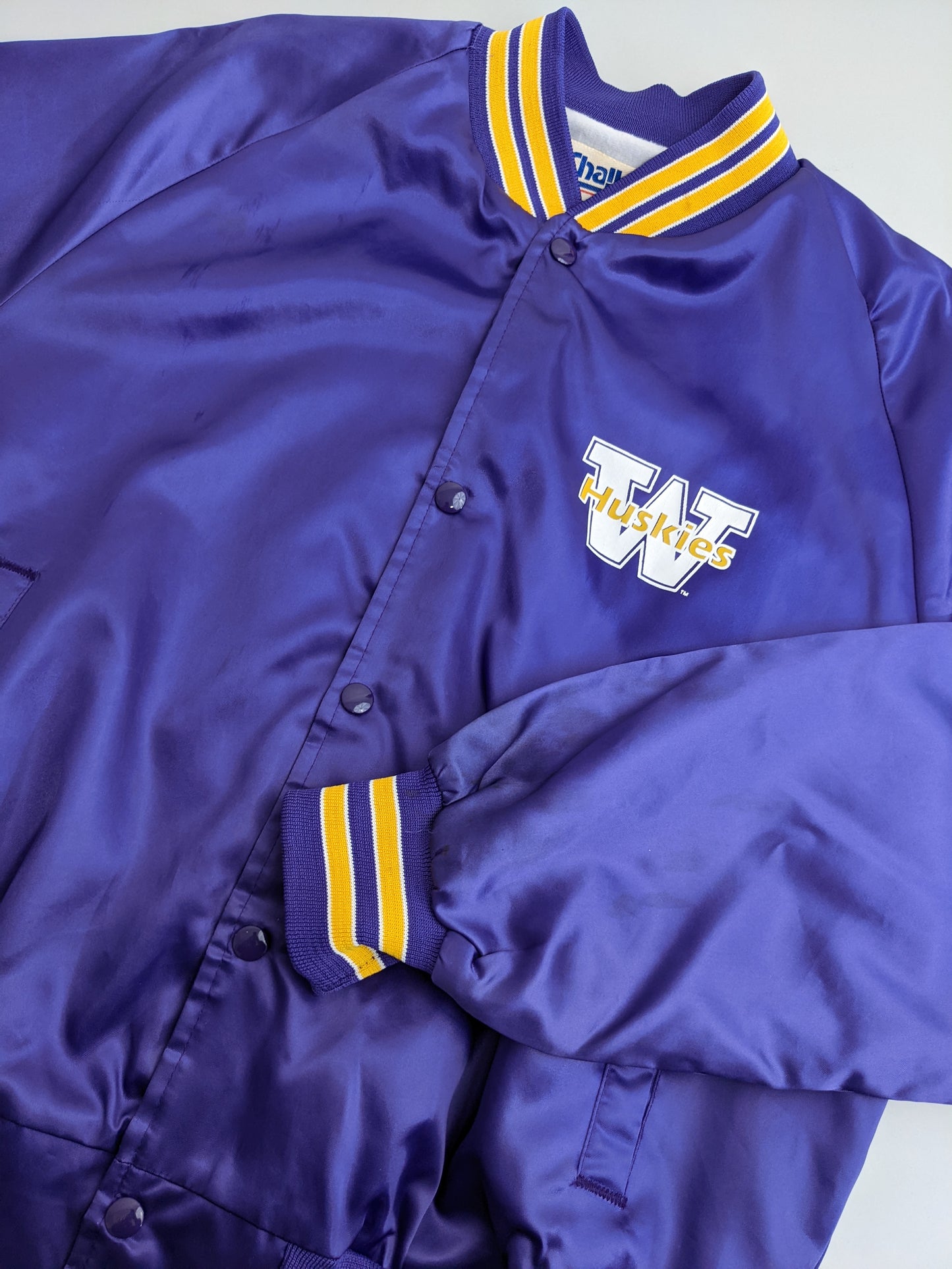 80s Chalk Line Washington Huskies NCAA College Jacket Purple M