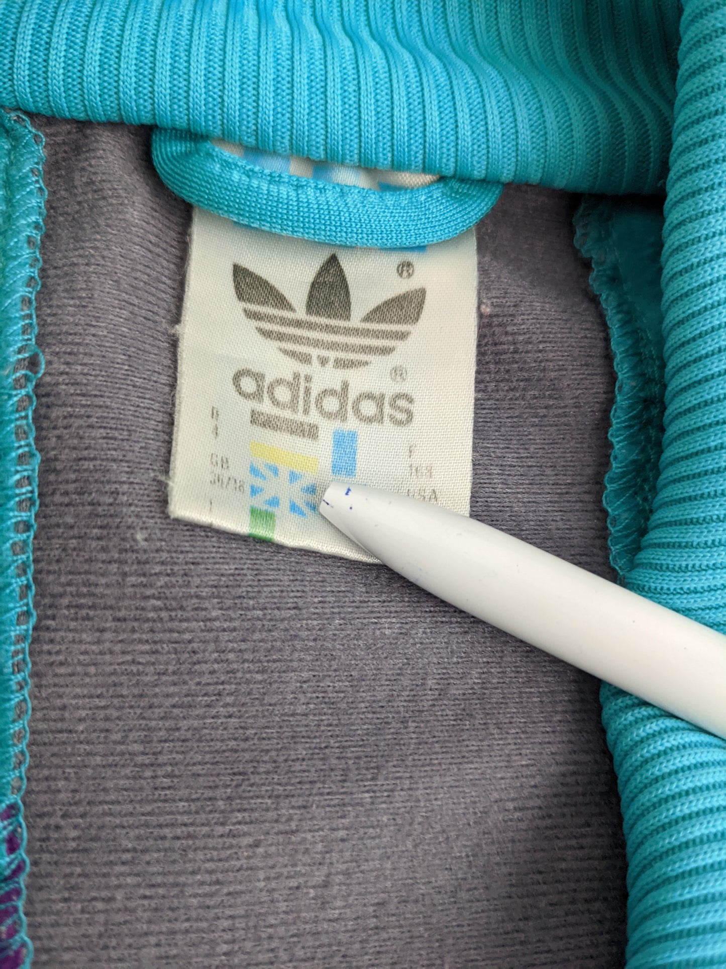 90s Adidas Trackjacket Blue Turquoise M