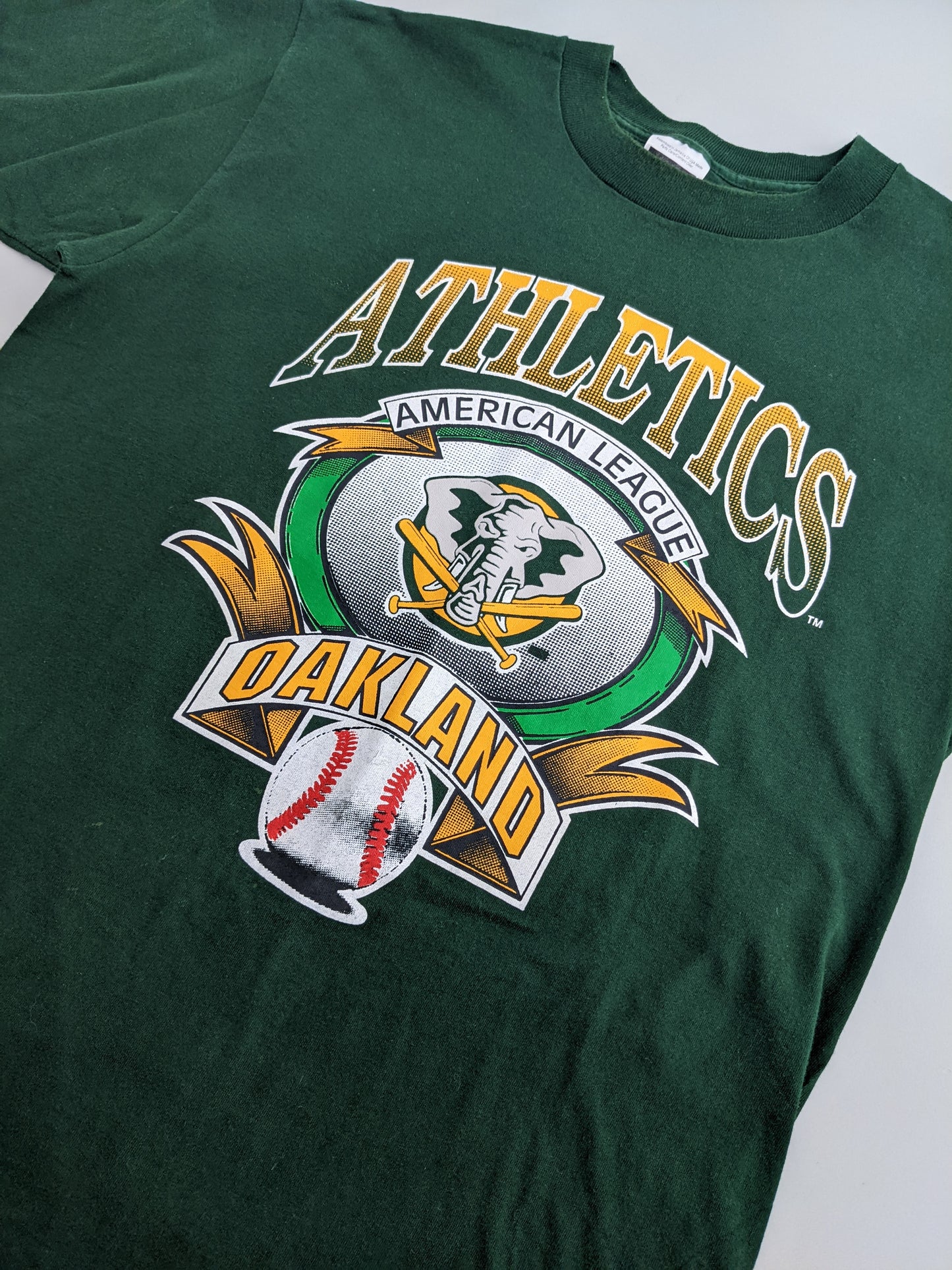 90s Tultex Oakland Athletics MLB T-Shirt Green XL