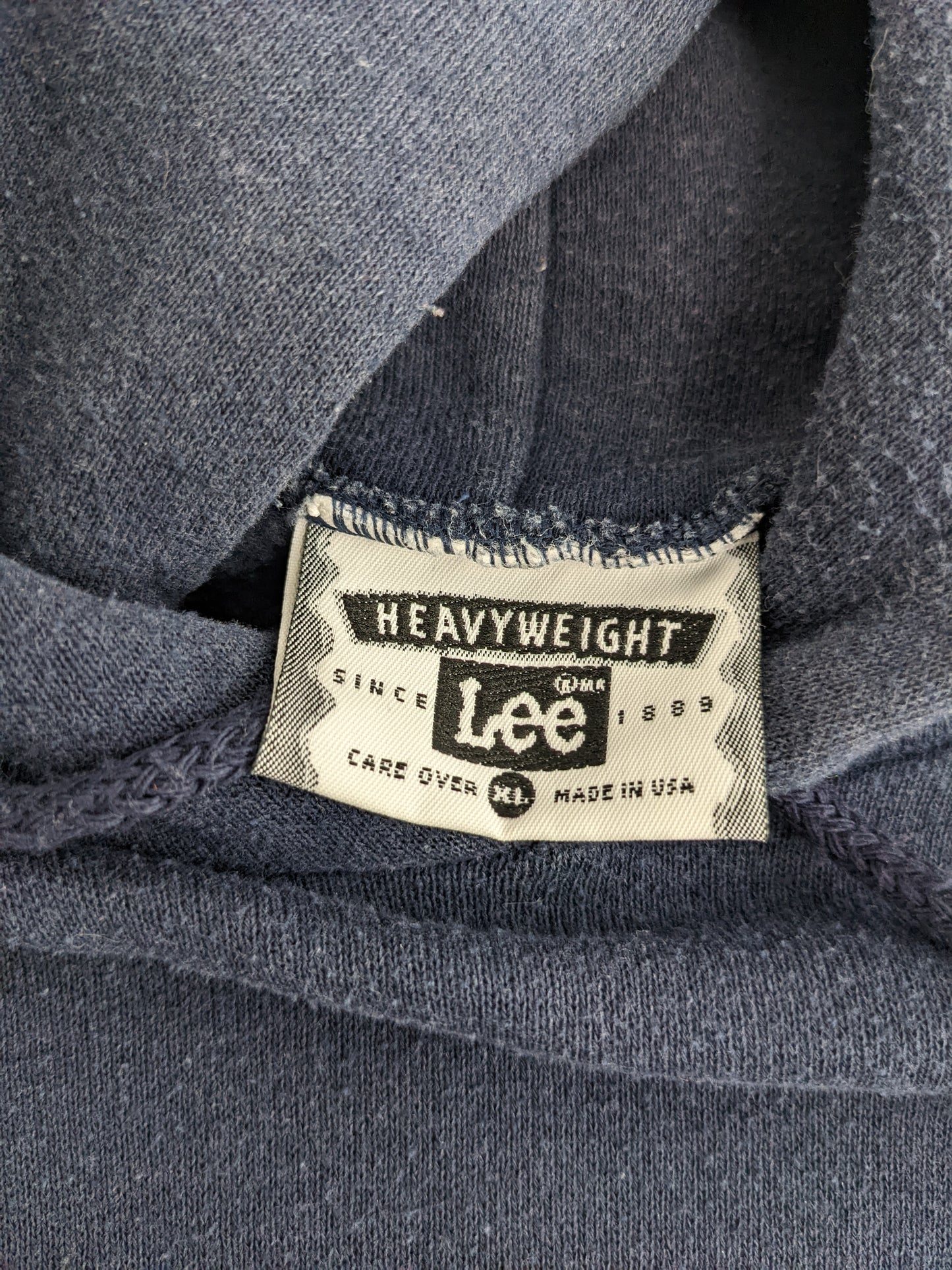 90s Lee Comic Three-Eyed Cat Hoodie Navy XL
