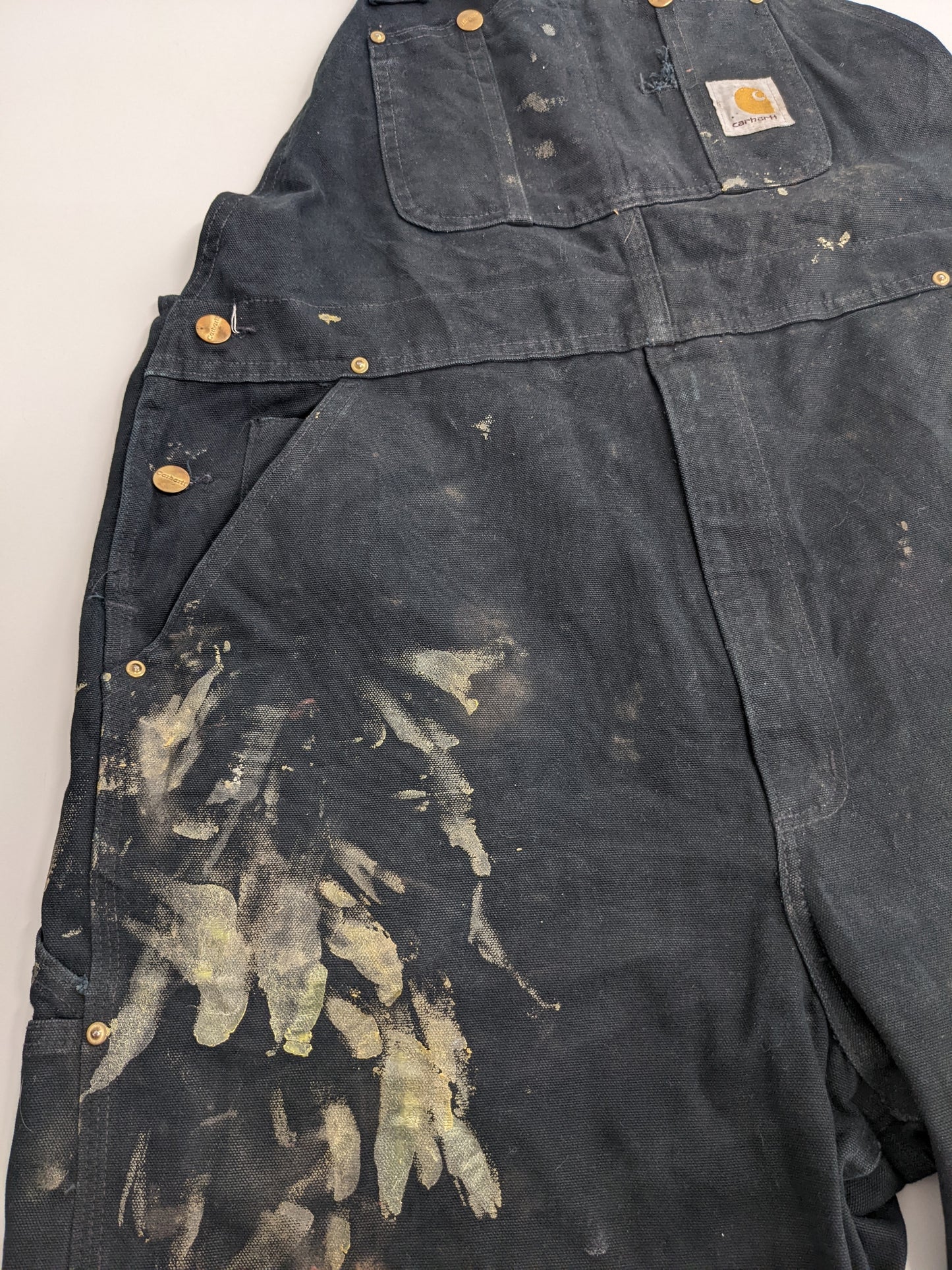 90s Carhartt Reworked Dungaree Black Waist 36
