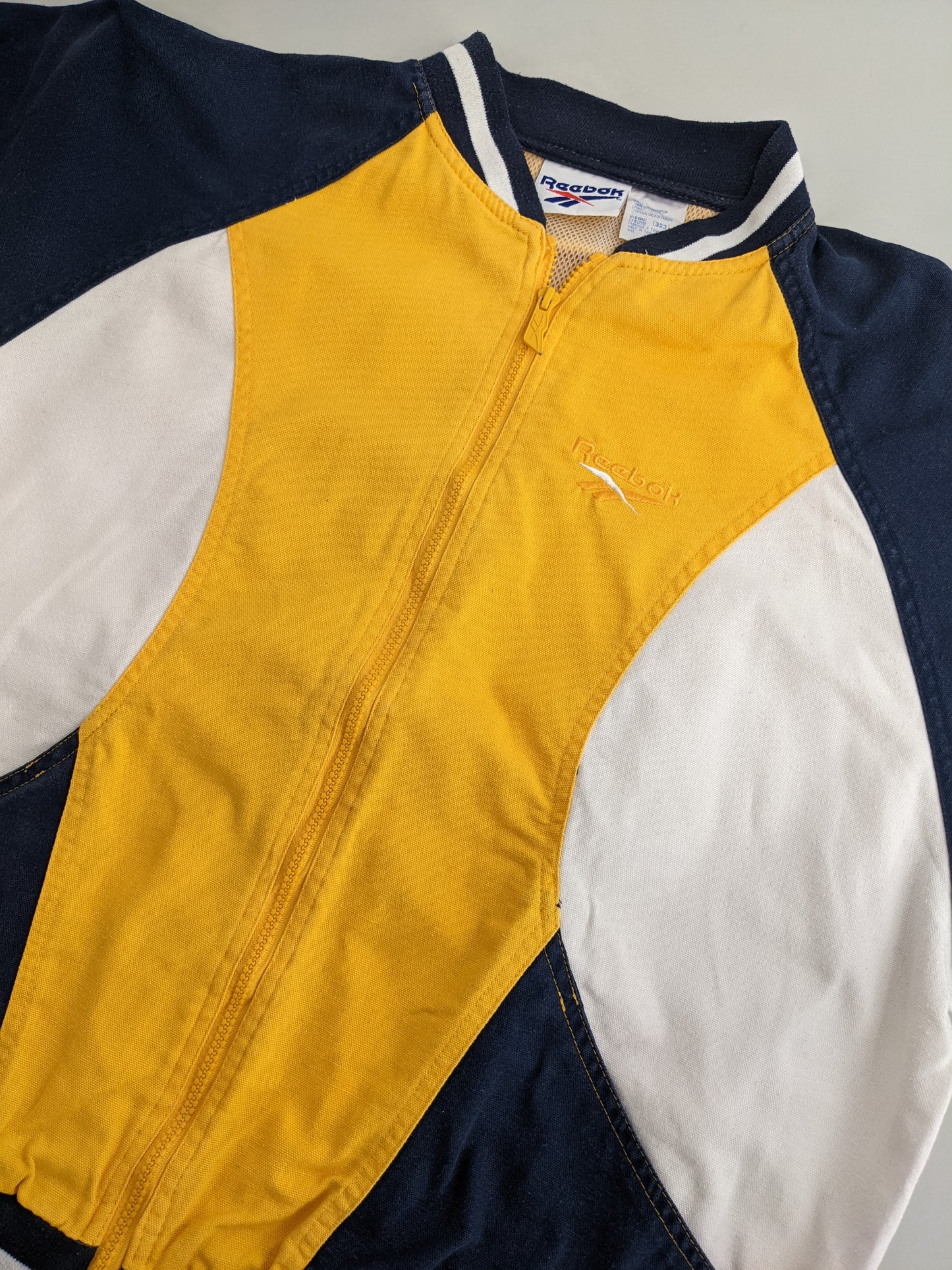 90s Reebok Jacket Yellow Navy M