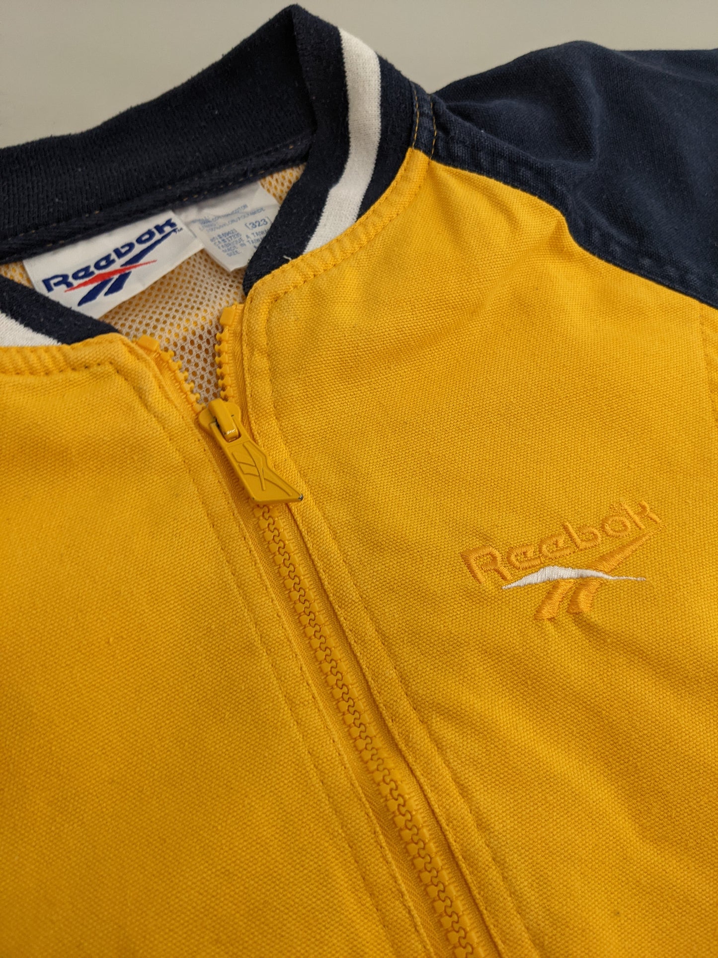 90s Reebok Jacket Yellow Navy M