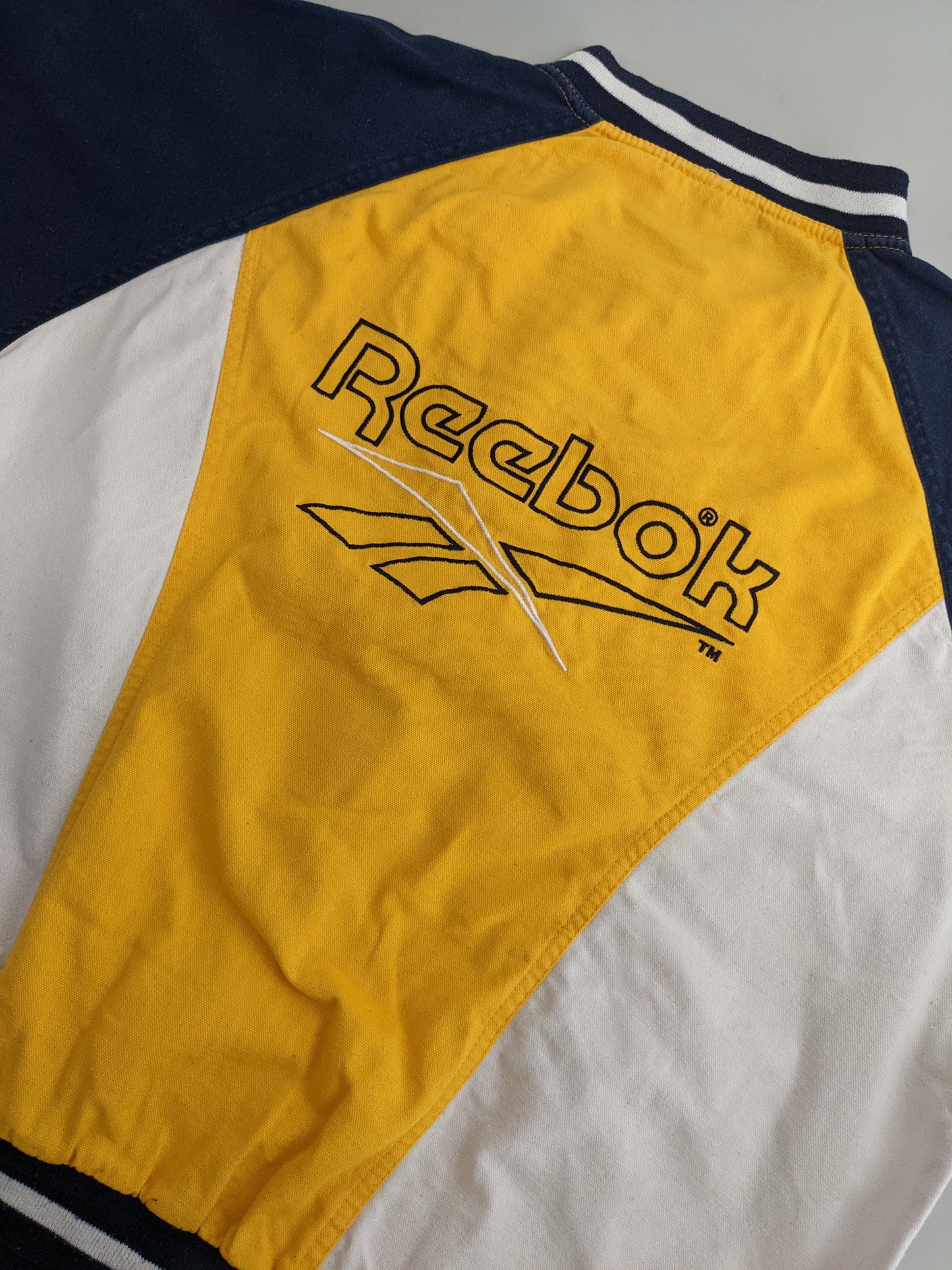 90s Reebok Jacket Yellow Navy M