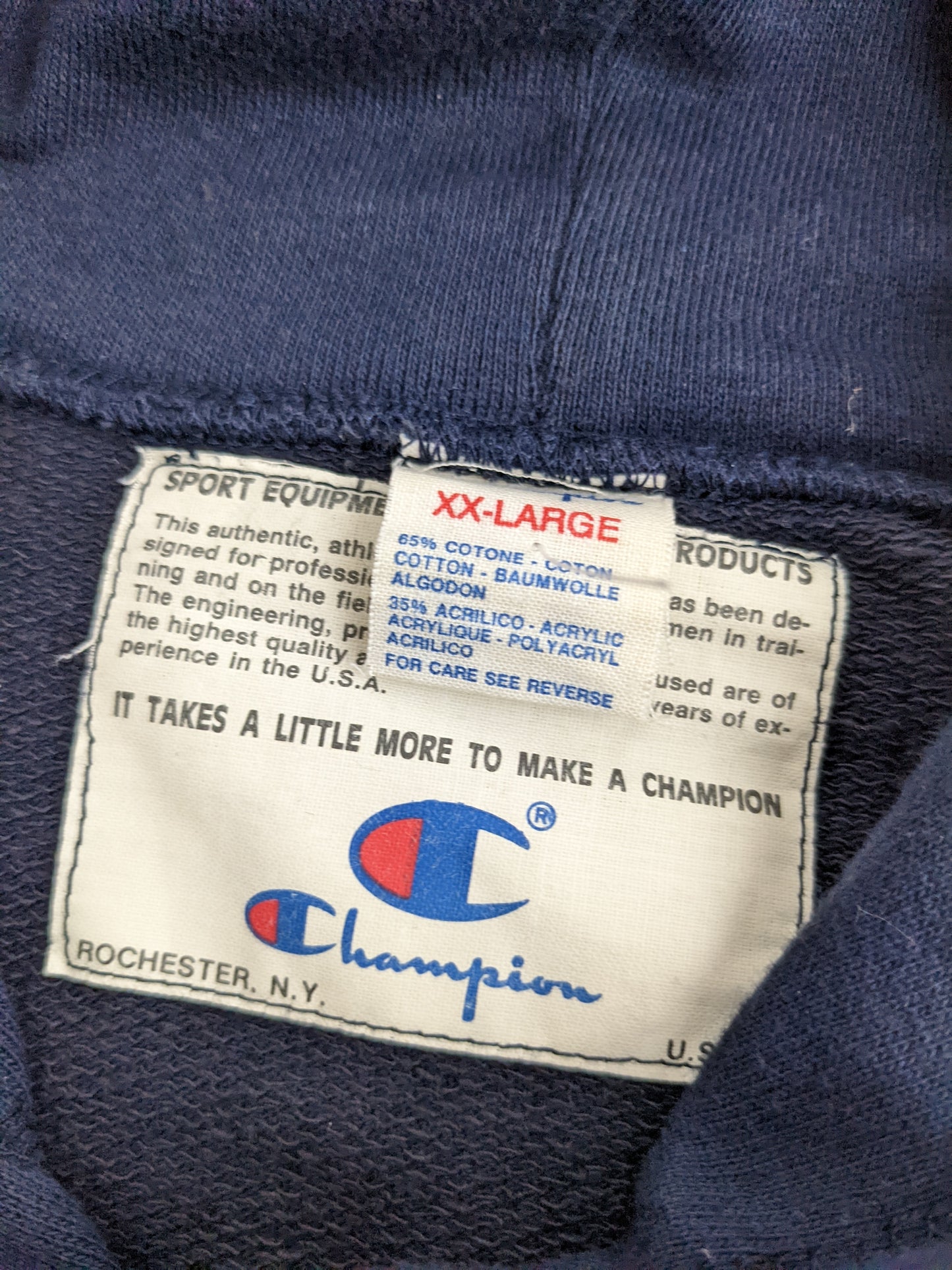 90s Champion Hoodie Navy XL/XXL