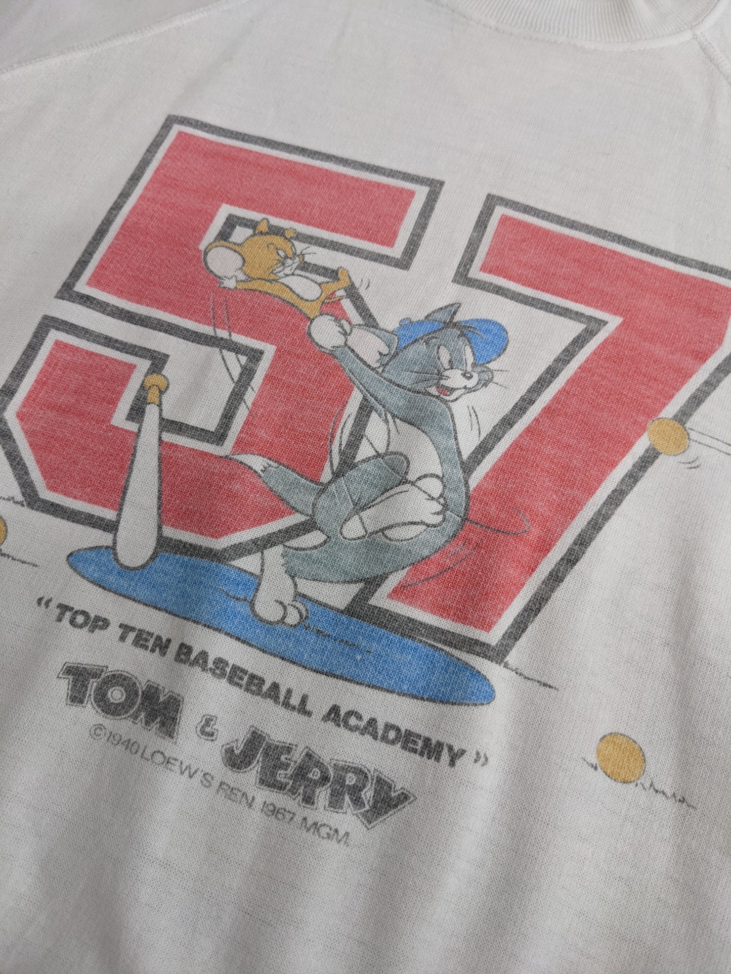 80s Tom&Jerry Sweatshirt White S