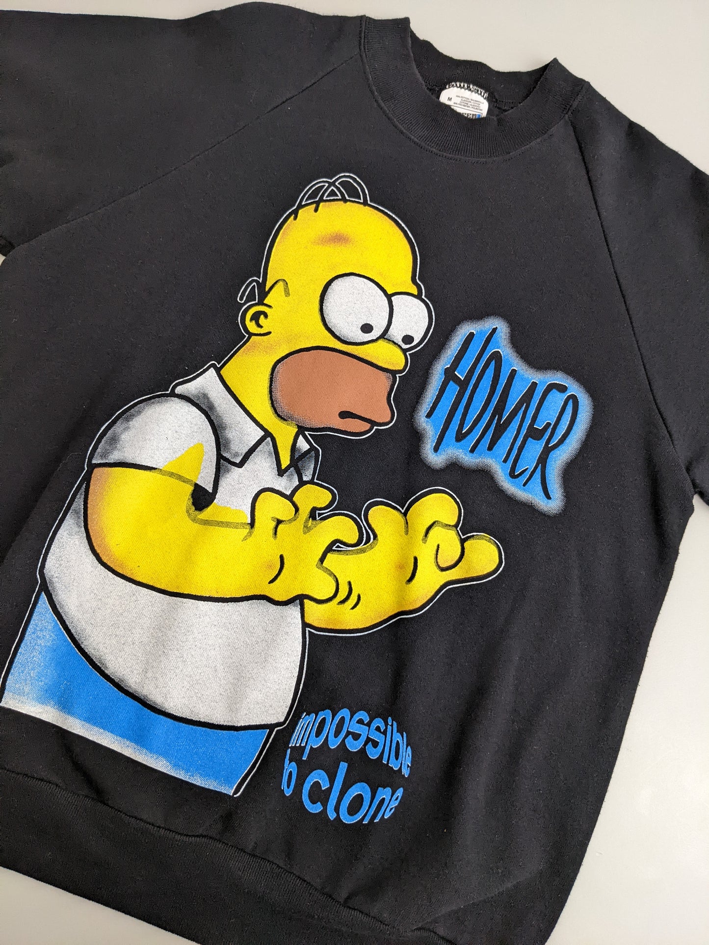 90s Screen Stars Homer Simpson Sweatshirt Black M