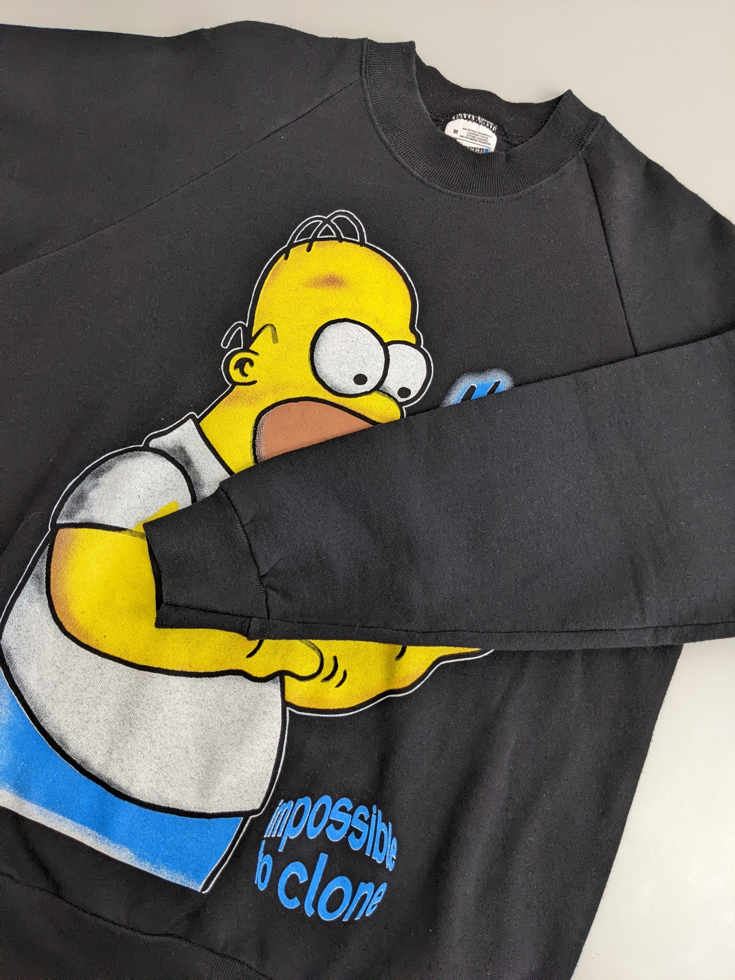 90s Screen Stars Homer Simpson Sweatshirt Black M
