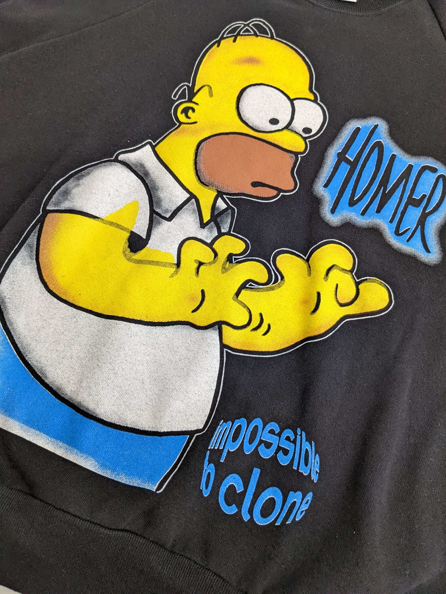 90s Screen Stars Homer Simpson Sweatshirt Black M