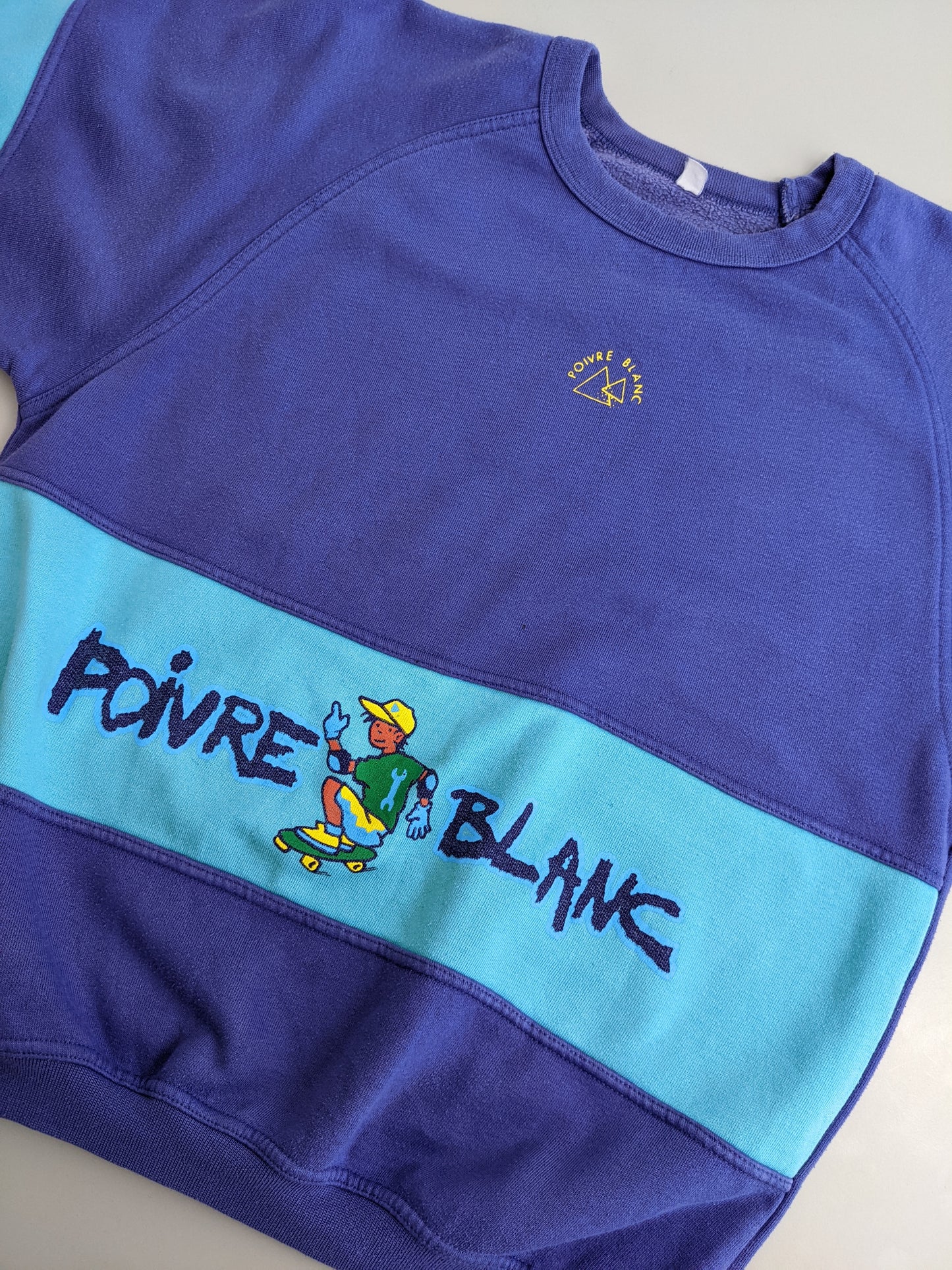 90s Poivre Blanc Sweatshirt Purple Turqoise M