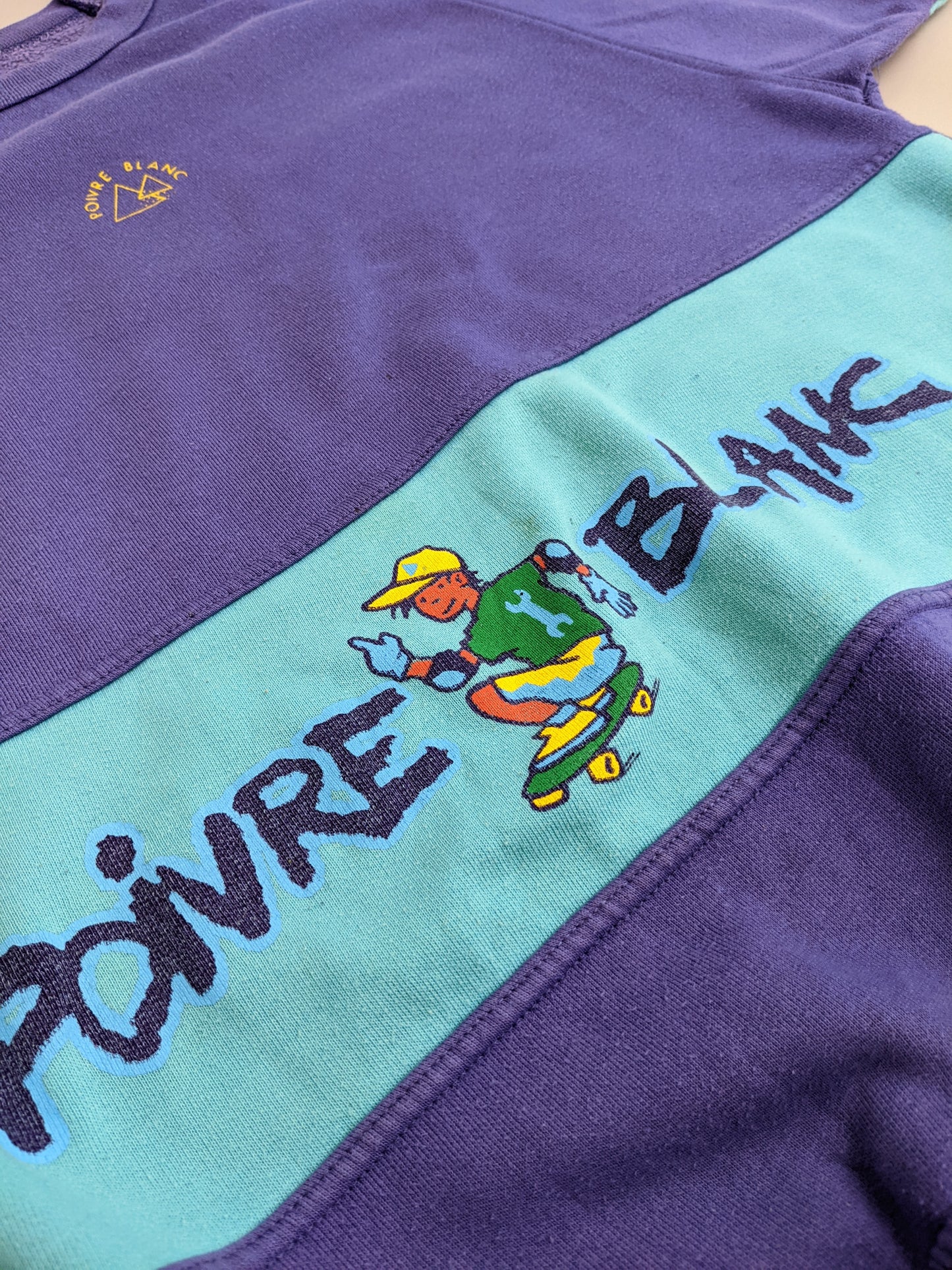 90s Poivre Blanc Sweatshirt Purple Turqoise M