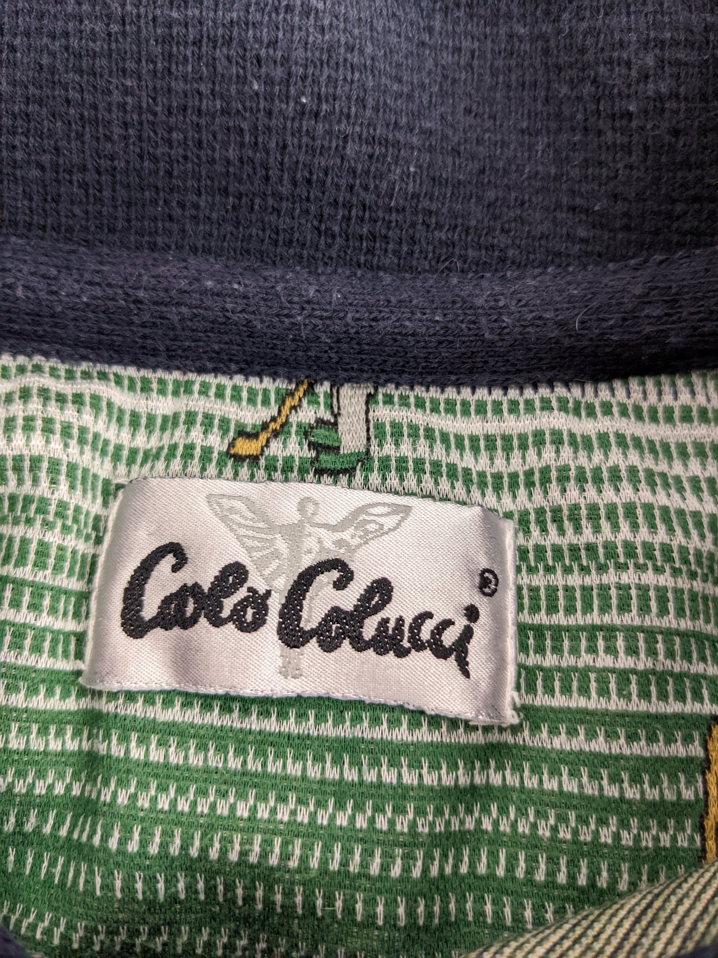 00s Carlo Colucci Polo Black Green XXL