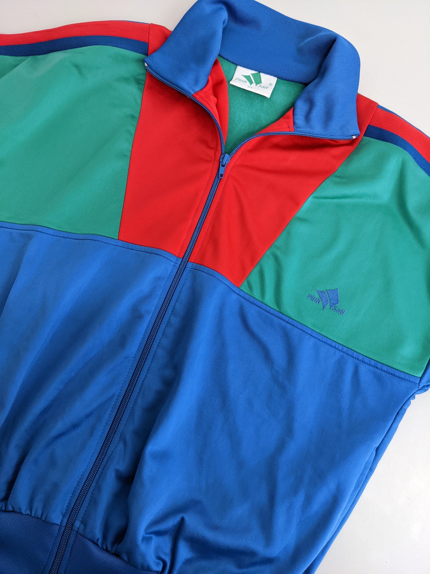 90s Pink Sail Tracksuit Red Green M