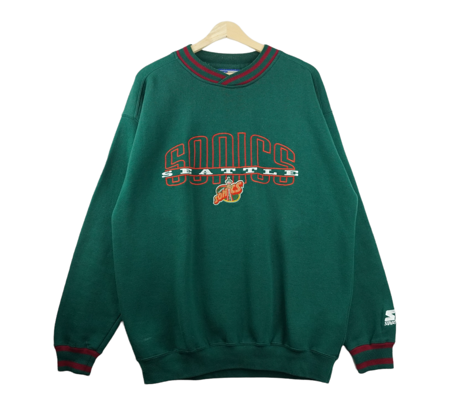 90s Starter Seattle Supersonics NBA Sweatshirt Green XL