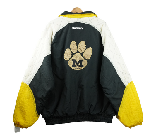 90s Starter Missouri Tigers Jacket Yellow Black XL