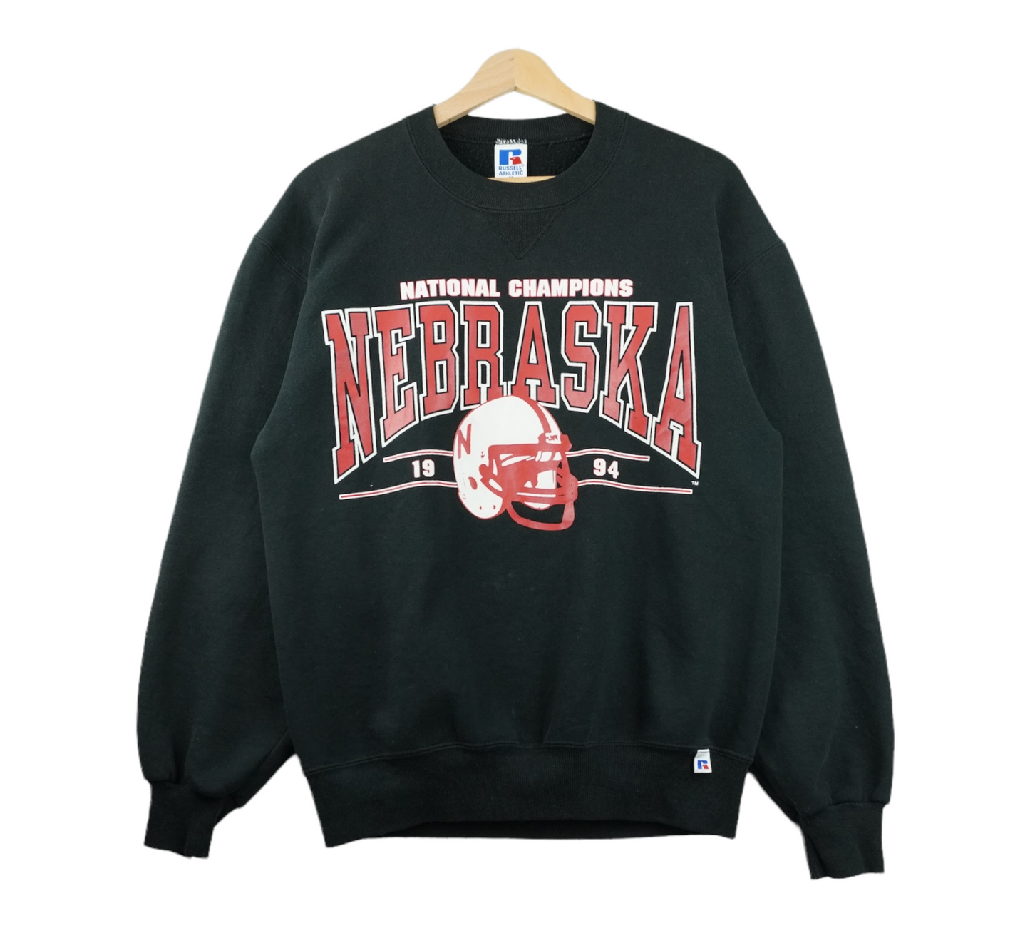 90s Russel Athletic Nebraska Huskers NCAA Sweatshirt Black M