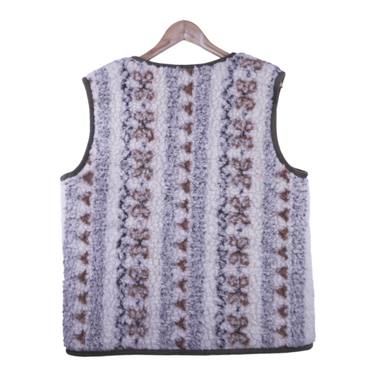 80s Unbranded Fleece Vest Creme M/L