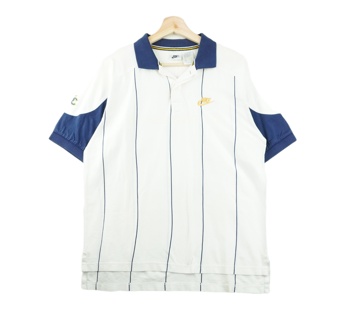 90s Nike Supremecourt Polo White Blue S/M