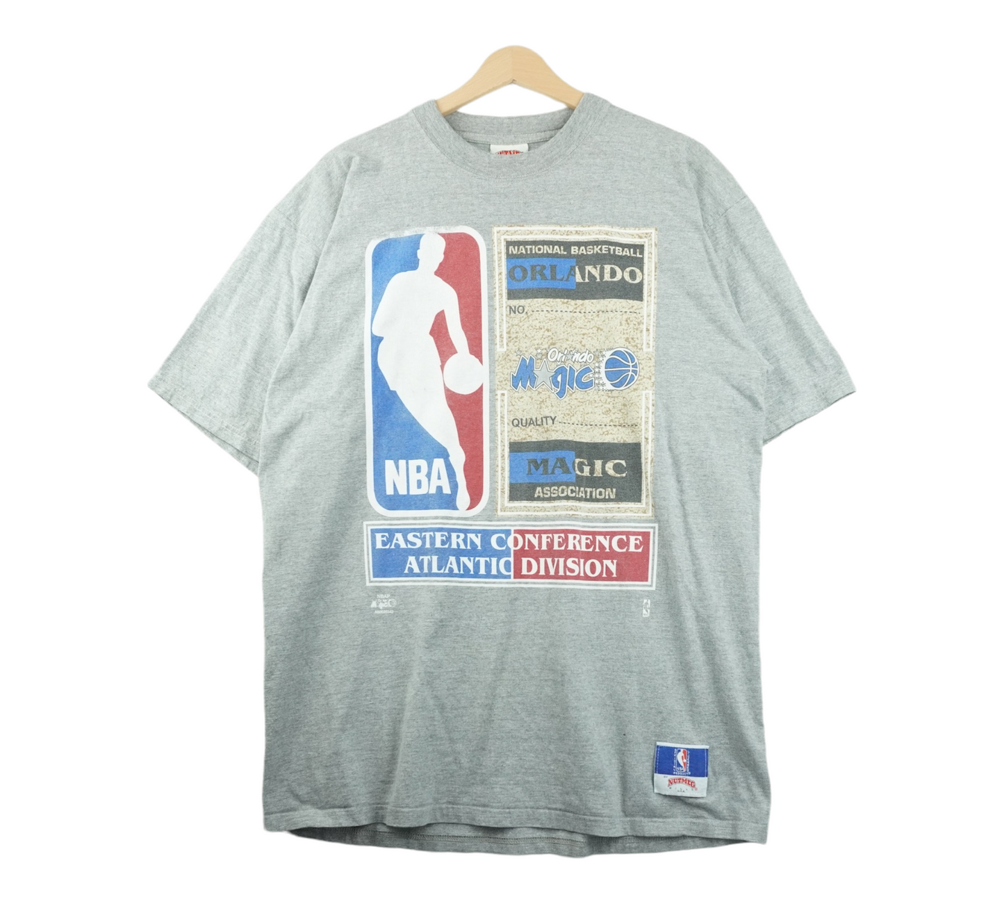 90s Nutmeg Mills Orlando Magic NBA T-Shirt Grey XL