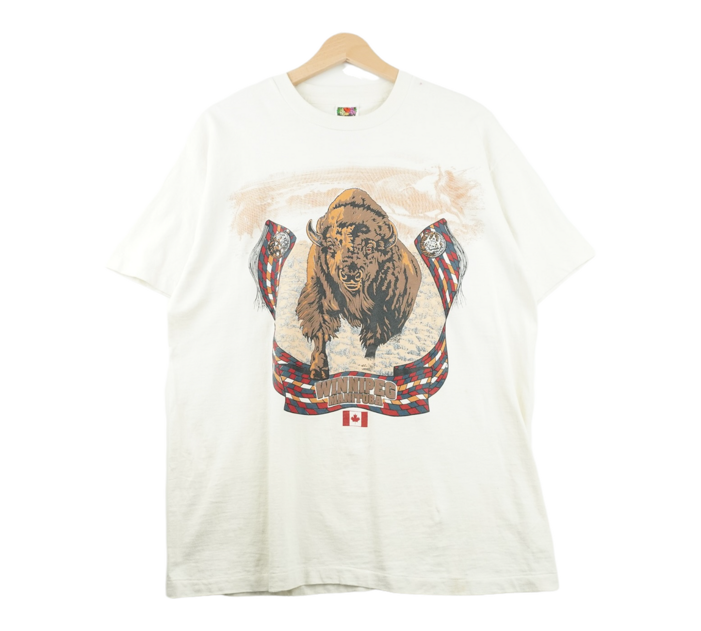 90s Fruit of the Loom Winnipeg Canada Tourist T-Shirt Beige L