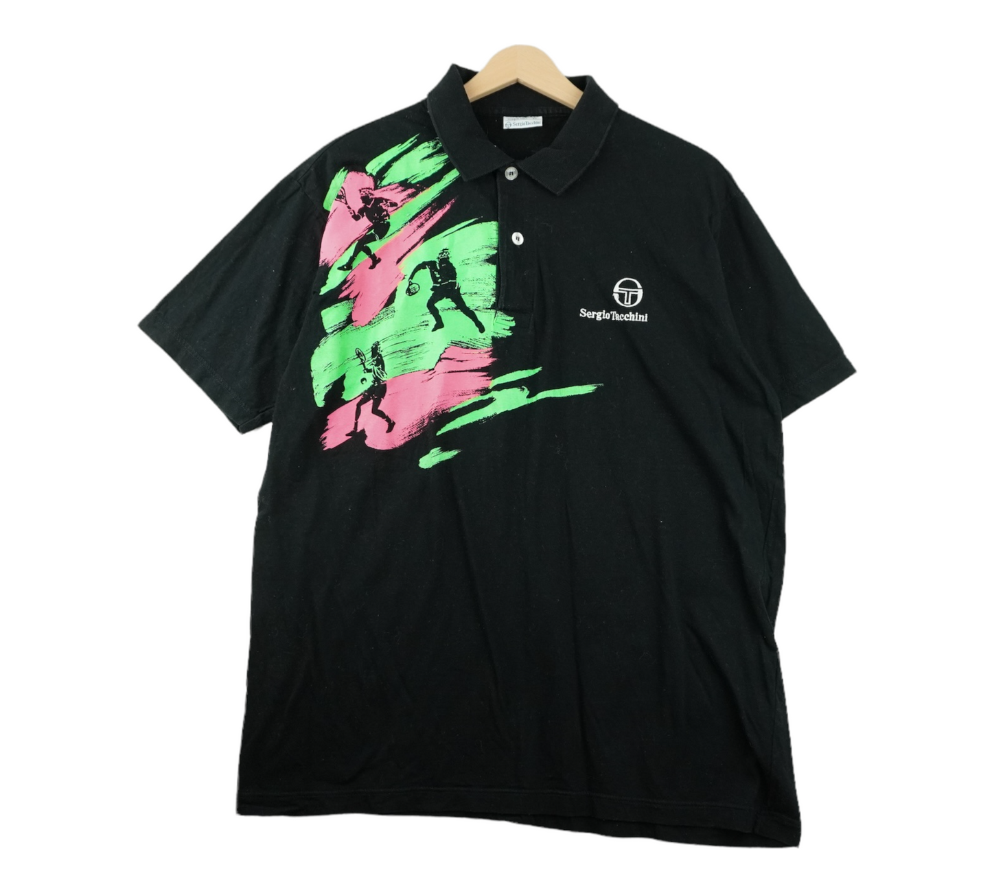 80s Sergio Tacchini Polo Black L