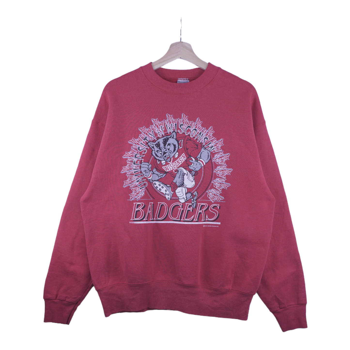 90s Fruit of the Loom Wisconsin Badgers NCAA Sweatshirt Red L