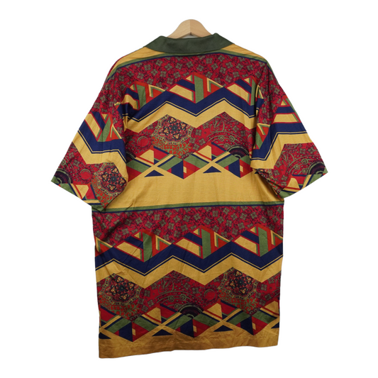 90s Unbranded Crazy Polo Yellow L