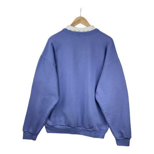 90s PFI Fashions Inc. Flower Sweatshirt Blue L