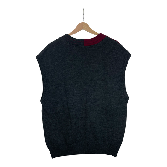 90s Carlo Colucci Knit Vest Grey Red L