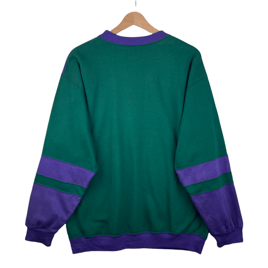 80s Unbranded Sweatshirt Purple Green L