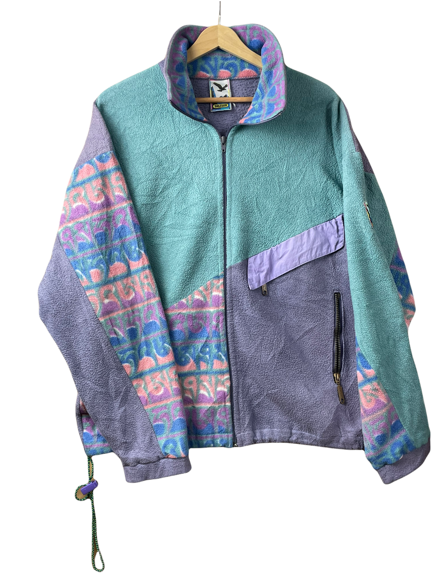 80s Salewa Crazy Fleece Green Purple M