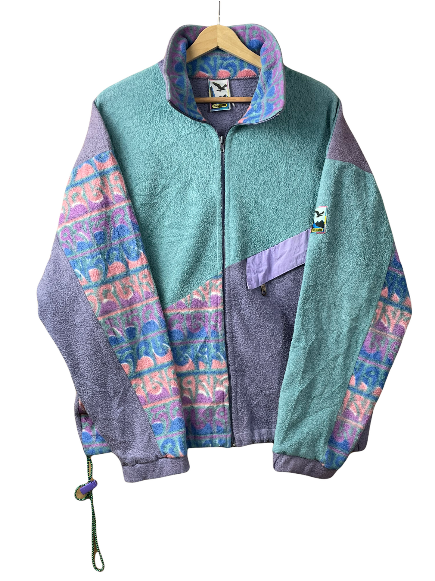80s Salewa Crazy Fleece Green Purple M