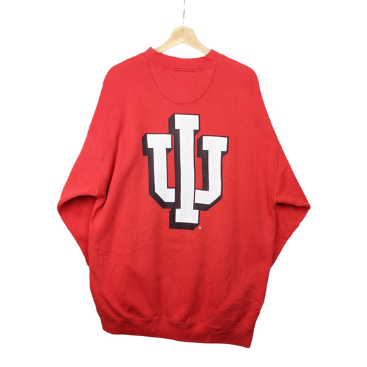90s Indiana Hoosiers Football Sweatshirt Red L